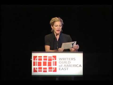 Edie Falco presents Writers Guild of America Award