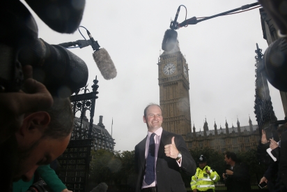 Newly elected United Kingdom Independence Party MP Douglas Carswell arrives at Parliament, October 13, 2014. 