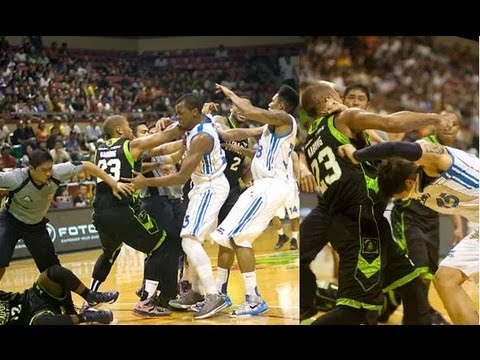 PBA Brawl : Mark Pingris vs Kelly Nabong 