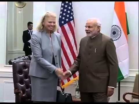 PM Narendra Modi meets the CEO of IBM Ginni Rometty