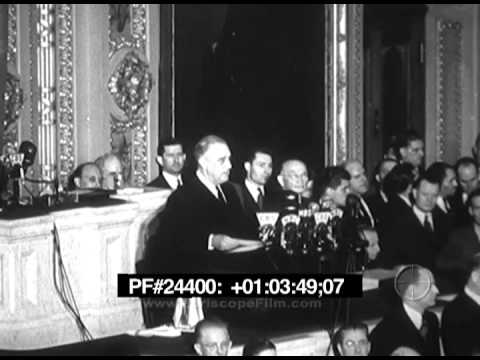 FDR DECLARES WAR (12/8/41) - Franklin Delano Roosevelt , WWII , Infamy Speech , 24400