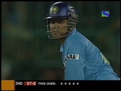 Sehwag scores 26 of an over:4,4,6,4,4,4(Indian Oil cup final 2005)