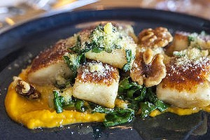 Gnocchi with pumpkin puree at The Catbird Seat Bistro.