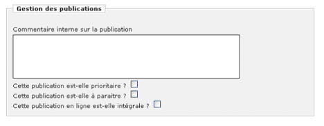 Bloc de gestion des publications