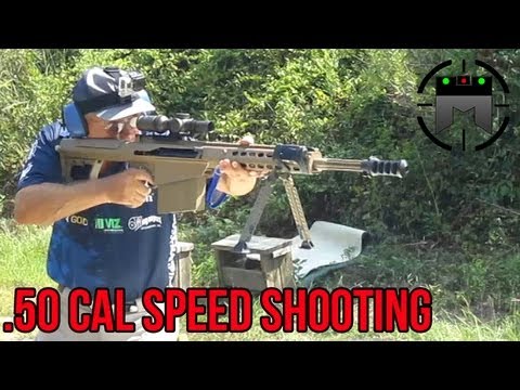 BARRETT .50 CAL WORLD RECORD 6 SHOTS IN 1 SECOND! (M82 M107) Jerry Miculek