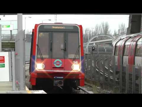 DLR Trains in Docklands Plus Emirates Airline Cable Car - East London 18th December 2012.m2ts