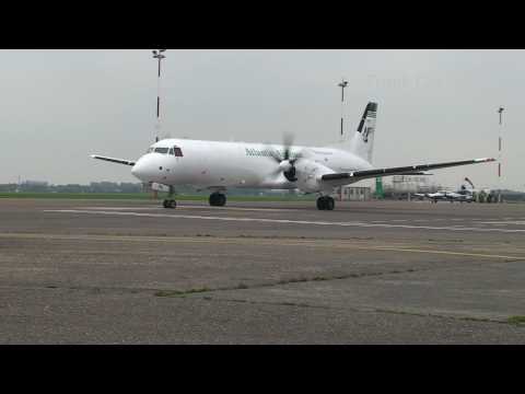 Antwerp airport British Aerospace ATP landing and taxi-in