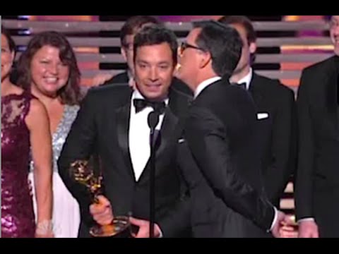 EMMY Awards 2014 - Jimmy Fallon Hijacks Stephen Colbert’s Emmy Acceptance Speech - The Emmys 2014