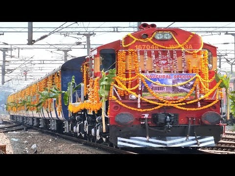 FLOWER TRAIN ! JABALPUR EXPRESS - INAUGURAL RUN Indian Railways 12193