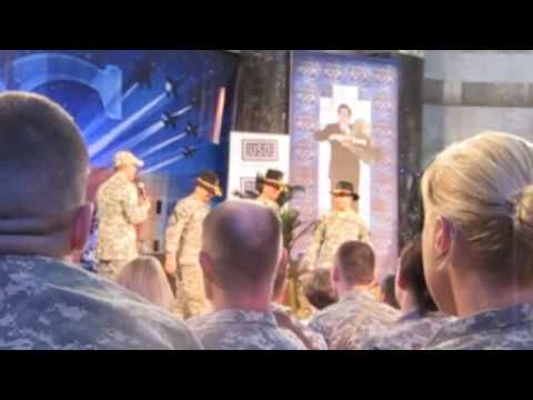 Stephen Colbert Greets Soldiers at Al Faw Palace