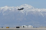 File - An F-35A Lightning II takes off March 25, 2014, from Hill Air Force Base, Utah en route to Nellis AFB, Nev. It was the first F-35 to receive organic modifications at the Ogden Air Logistics Complex at Hill AFB.