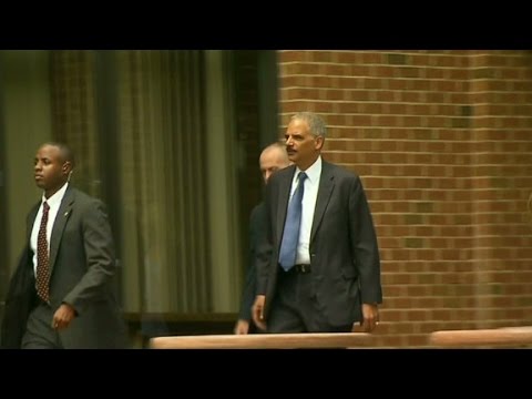 Attorney General Holder arrives in Ferguson