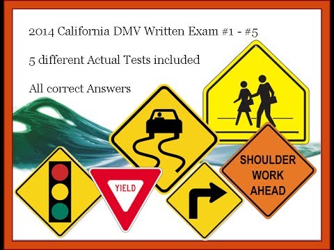 2014 California DMV written tests - 5 different tests