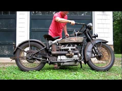 1928 Henderson Deluxe Antique Motorcycle Running