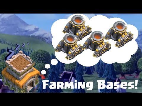 Clash of Clans Town Hall 8 Defense - Four Mortar Farming Bases!