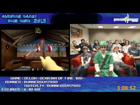 Legend of Zelda: Ocarina of Time Speed Run 100% in 5:44:10 by RunnerGuy2489 (AGDQ 2013) N64