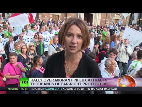 'Stop Invasion!' Thousands protest at anti-immigration rally in Italy