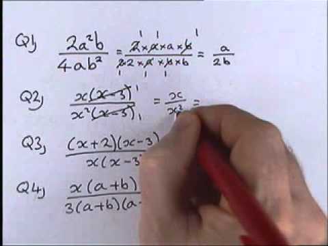 How to do Algebra  Part 1 7   Simplifying Algebraic Fractions 1