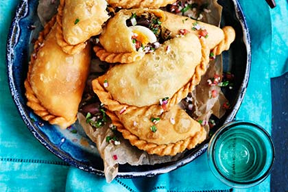 Beef and egg empanadas.