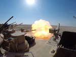 1st Armored Brigade Combat Team, 1st Infantry Division Soldiers conduct a live-fire accuracy screen test, to calibrate the tank’s fire control system, on their M1A2 Abrams tank Nov. 13, 2014, at the Udairi Range Complex, Camp Buehring, Kuwait.