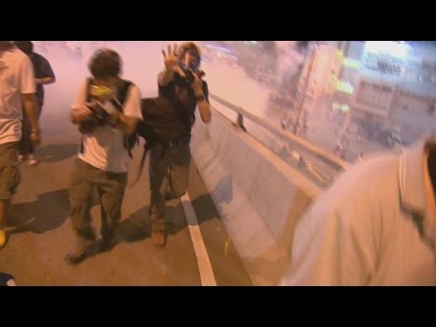 CNN crew gassed during Hong Kong protests