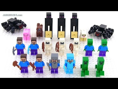 LEGO Minecraft: All official Minifigs & mini-Mobs - a close look!