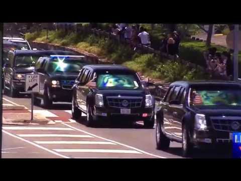 Obama's Motorcade Arrives at UQ Brisbane Australia