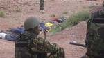 Soldiers of Kenya Defence Forces look over the bodies of Kenyans at a quarry in Mandera, Kenya, Tuesday, Dec. 2, 2014.