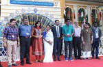 Cast & Crew of the Marathi film �EK HAZARACHI NOTE�, Shrihari Sathe, Director, Producer, Usha Naik, Sandip Pathak, Actors, Chandreshekar Sathe, Producer and Shrikant Bojewar, Writer, Shailendra Bavve, Music Director, on the Red Carpet, during the 45th International Film Festival of India (IFFI-2014), in Panaji, Goa on November 29, 2014.