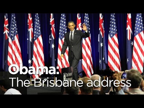 Barack Obama speaks at Brisbane university during G20