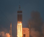 The United Launch Alliance Delta IV Heavy rocket with NASA’s Orion spacecraft mounted atop, lifts off from Cape Canaveral Air Force Station's Space Launch Complex 37 at at 7:05 a.m. EST, Friday, Dec. 5, 2014, in Florida.