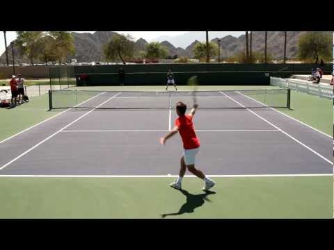 Andy Murray and Richard Gasquet Play A Practice Set 2012 BNP Paribas Open