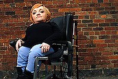 CARLTON,AUSTRALIA-NOVEMBER 1, 2011: Photo of comedian/ wheelchair activist/ editor Stella Young in Carlton on Tuesday, November 1, 2011. THE AGE /  LUIS ENRIQUE ASCUI