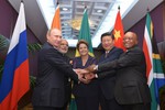 File - Participants in the meeting of BRICS heads of state and government, Brisbane, Australia, 15 November, 2014: Vladimir Putin, Prime Minister of India Narendra Modi, President of Brazil Dilma Rouseff, President of the People’s Republic of China Xi Jinping and President of South Africa Jacob Zuma.