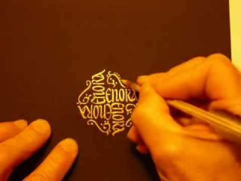 60  -  Vidéo calligraphie latine or  