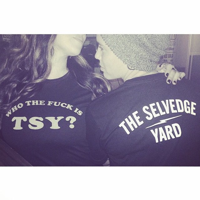 Thank you @heatherrrbowman for the TSY love! These T's and more are on sale for $19 right now! http://selvedgeyard.com/shop