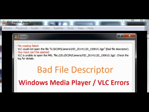 How to Fix File reading failed: Bad File Descriptor. Your input can't be opened VLC player Errors