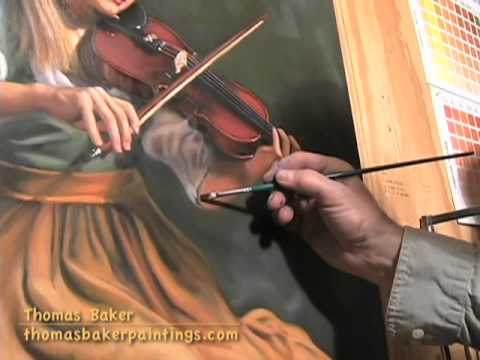 Thomas Baker demonstrates glazing in an oil painting