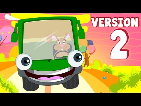 Wheels On The Bus | Green Bus | Nursery Rhymes For Children | HD Version 2 from HooplaKidz