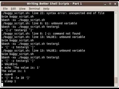 Writing Better Shell Scripts - Part 1:Video 1