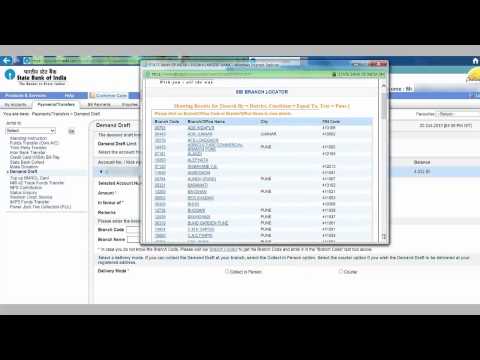 IN - How to request Demand Draft online from State Bank of India