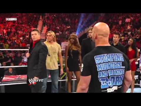 WWE RAW 4/4/11 The Miz Interrupts Stone Cold Steve Austin