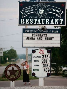 Gas Sign with Congratulations for Jenna Bush’s Wedding