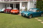 Bill Buckle and a collection of his Goggo cars