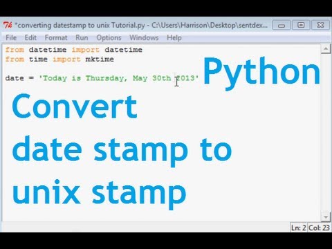 Converting Date Stamp to Unix Time Stamp