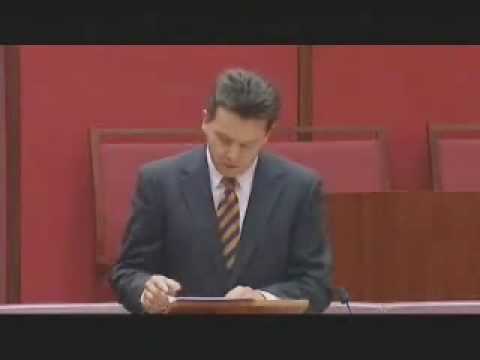 Australian Senator Nick Xenophon calls for senate inquiry into scientology pt 1