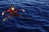 Coast Guard Seaman Juan Ayala, 20, of New York, swims in the Caribbean Sea Monday, Jan. 28, 2008.  Ayala is one of about 150 people stationed aboard the Coast Guard Cutter Gallatin - a 378-foot, high-endurance cutter homeported in Charleston, S.C. U.S. Coast Guard photograph by Petty Officer 1st Class NyxoLyno Cangemi (228394) ( Coast Guard Cutter Gallatin )