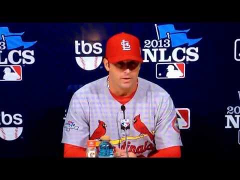 KoreAm staff writer Steve Han asks Cardinals manager about Hyun-Jin Ryu's performance in NLCS Game 3