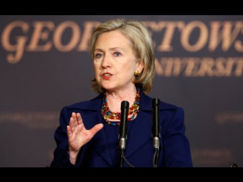 Hillary Speaks to Near Empty Crowd at Georgetown