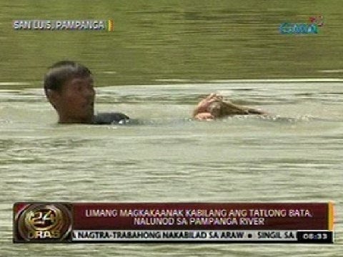 24 Oras: Limang magkakaanak kabilang ang tatlong bata, nalunod sa Pampanga River